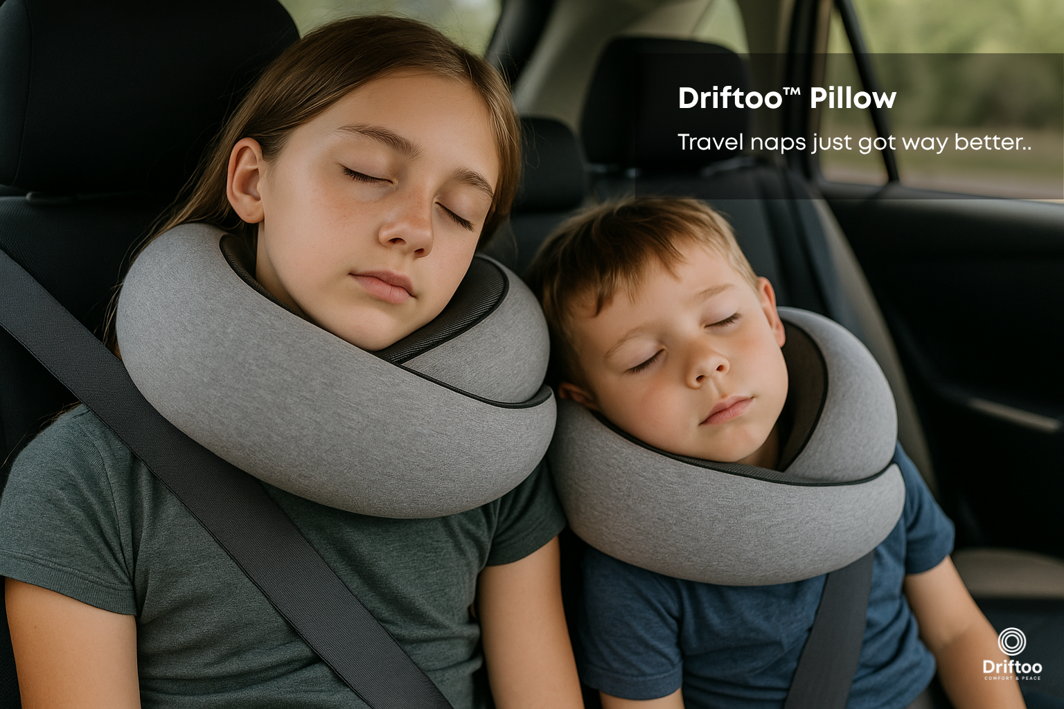 Driftoo™ Neck Pillow – Memory Foam Cushion for Airplanes, Cars & Naps