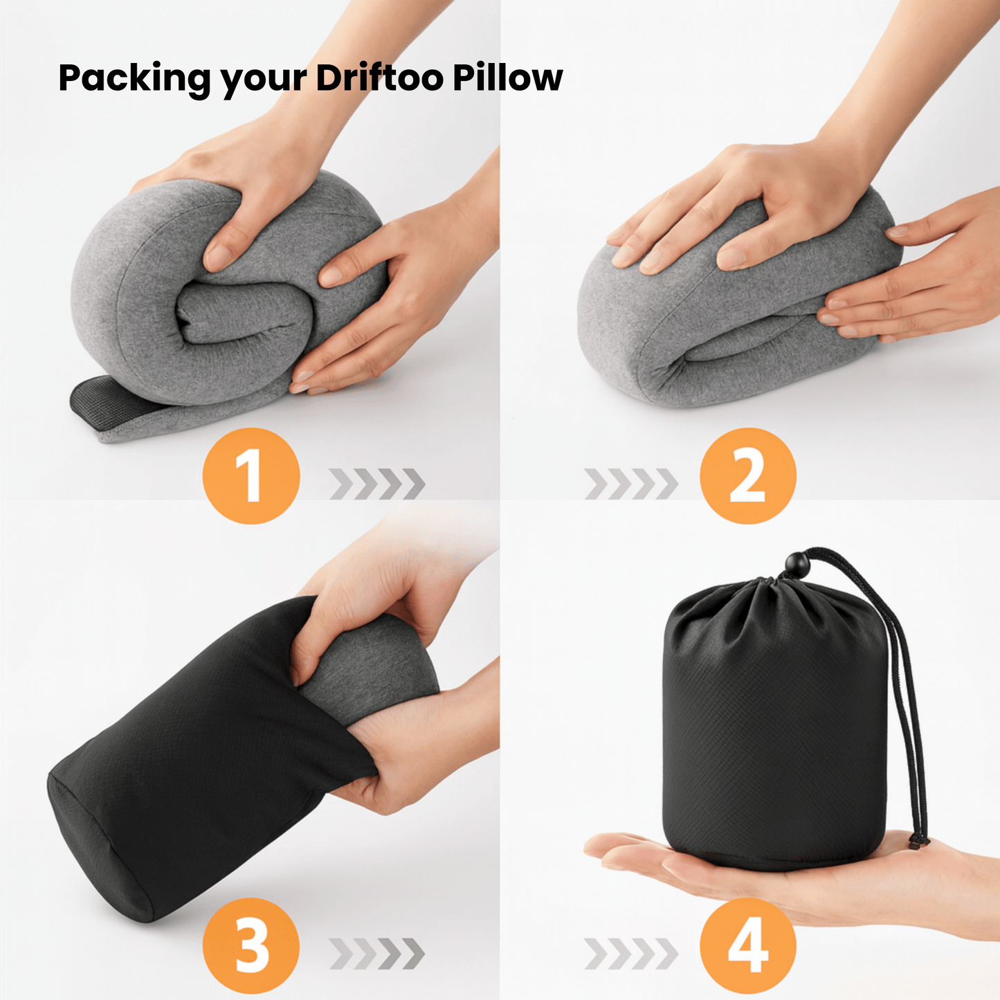 Driftoo™ Neck Pillow – Memory Foam Cushion for Airplanes, Cars & Naps