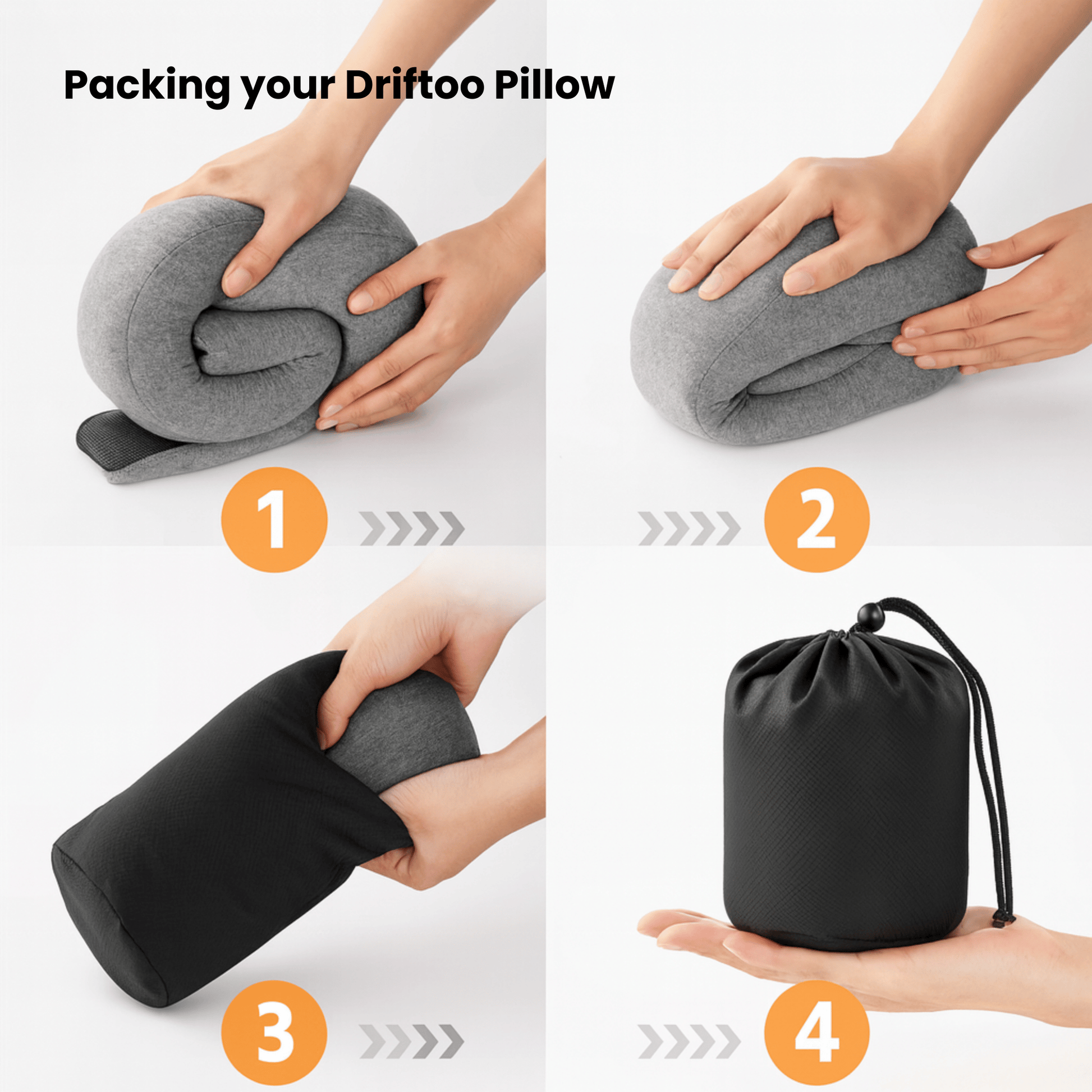 Driftoo™ Neck Pillow – Memory Foam Cushion for Airplanes, Cars & Naps
