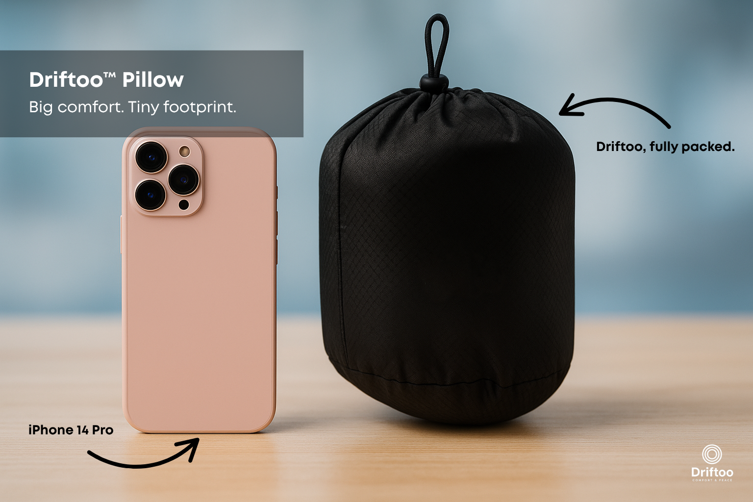 Driftoo™ Neck Pillow – Memory Foam Cushion for Airplanes, Cars & Naps