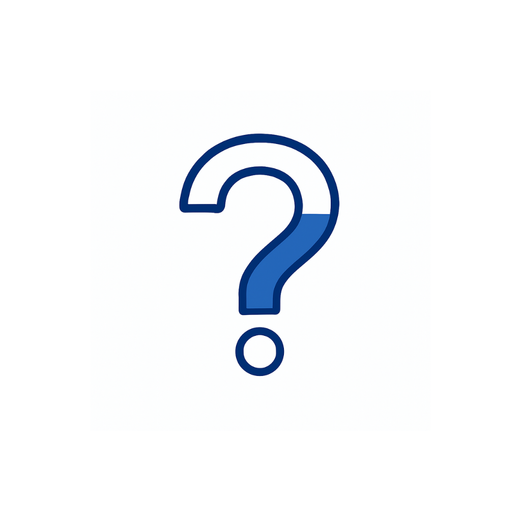 Blue question mark icon for help or FAQ section on Driftoo™ website